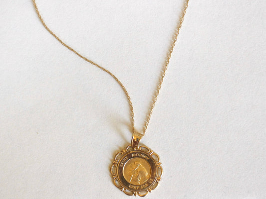 14 karat Saint Christopher charm necklace
