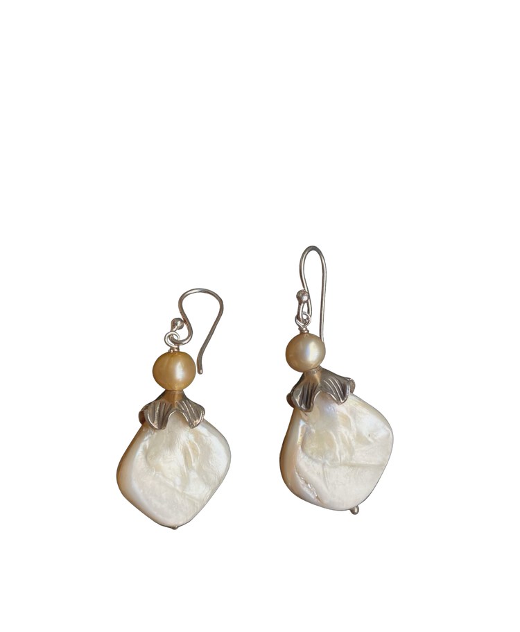 SILVER AND PEARL EARRINGS