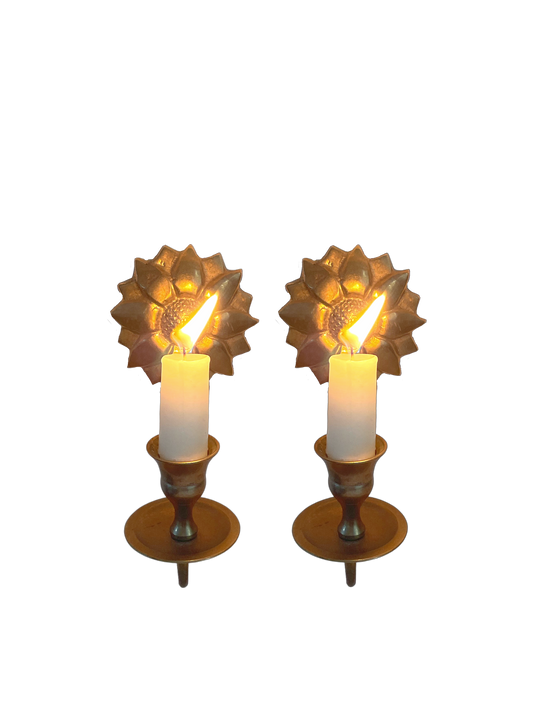 Sunflower candlestick holders