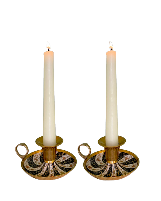 HAND PAINTED CANDLESTICK HOLDERS