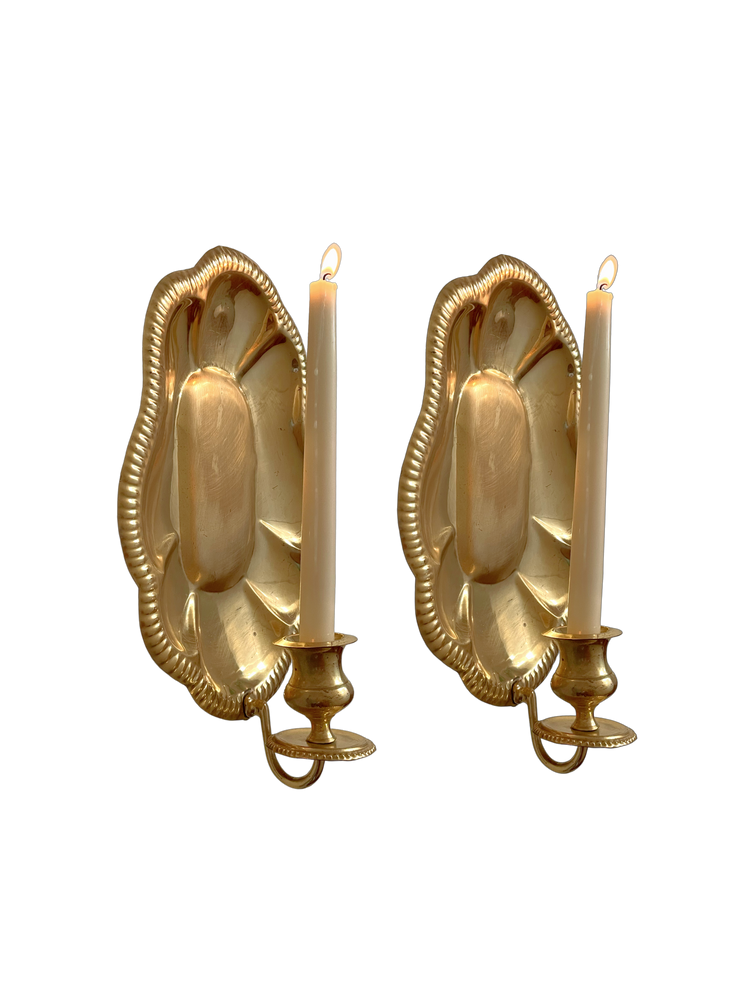 Brass candle sconces