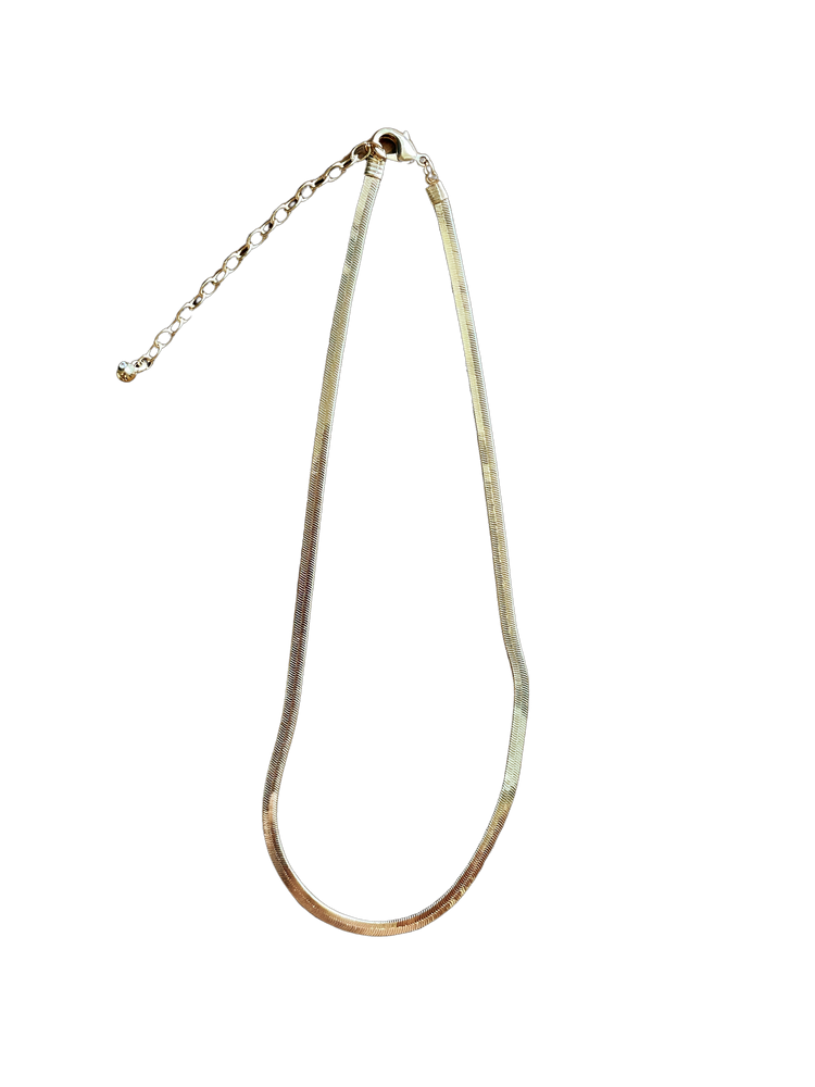 Herringbone flat gold chain